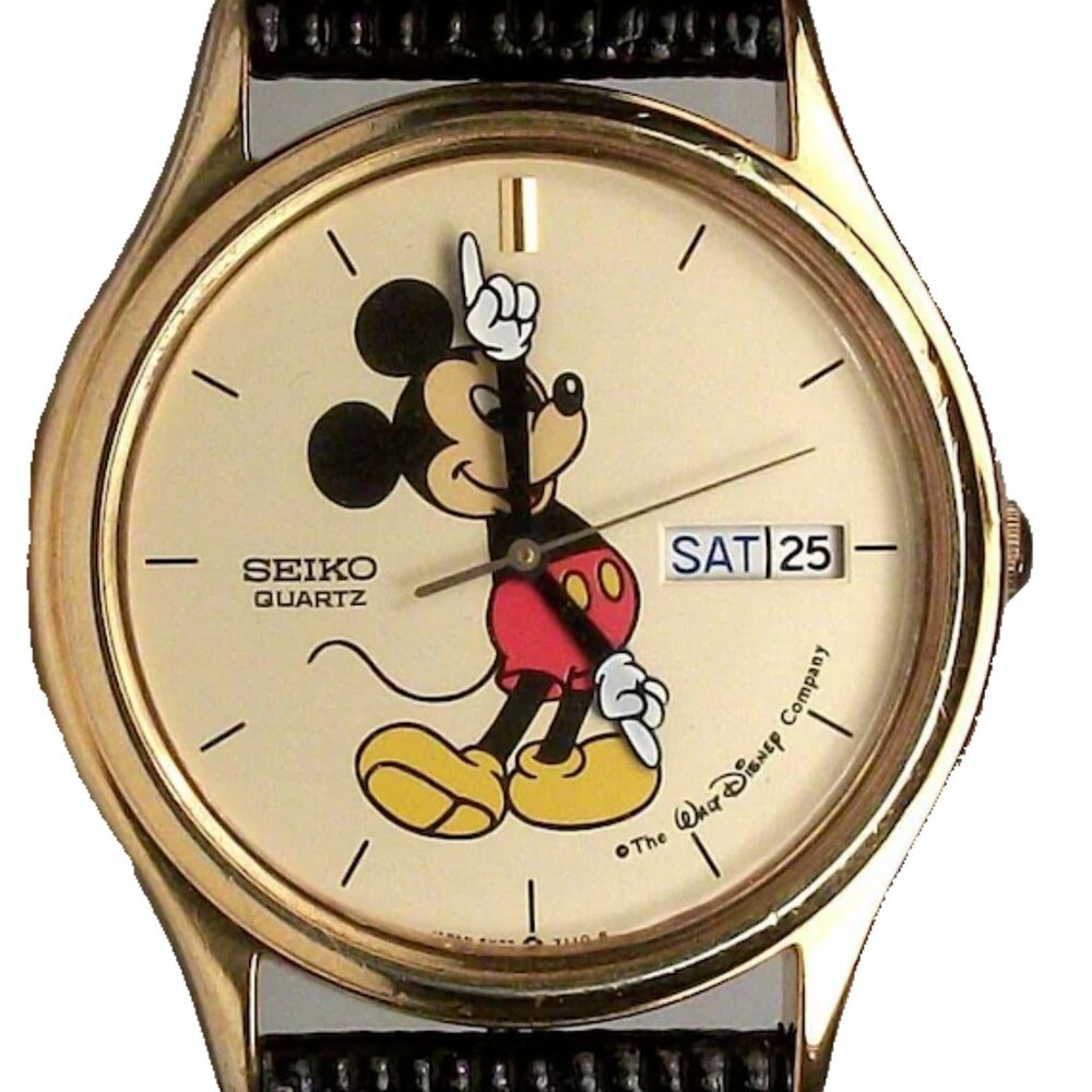 Disney men’s Seiko Mickey Mouse watch! New! Retired! With Date!